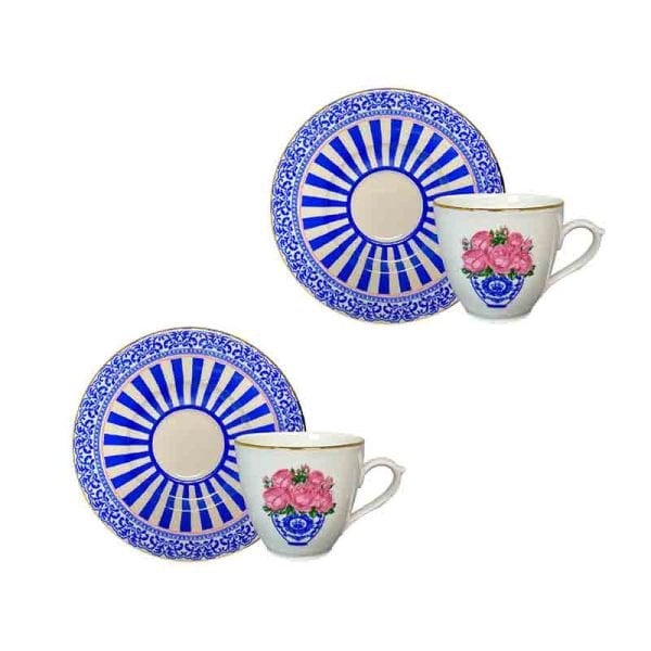 Bleu Blanc Pembe Rose 2'li Kahve Fincanı Seti
