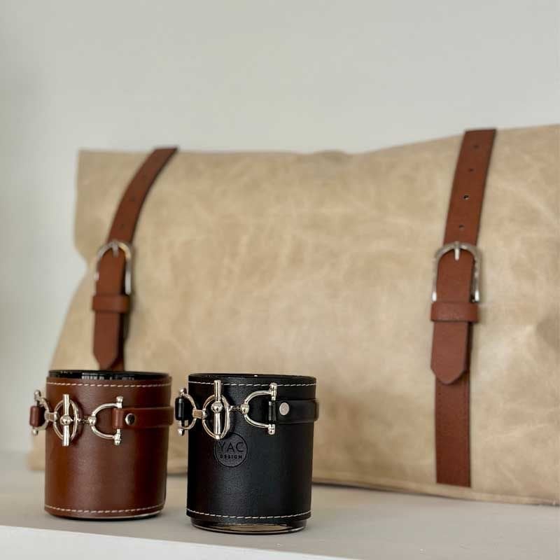 Tan Leather Pillow Cover