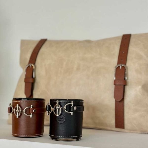 Tan Leather Pillow Cover