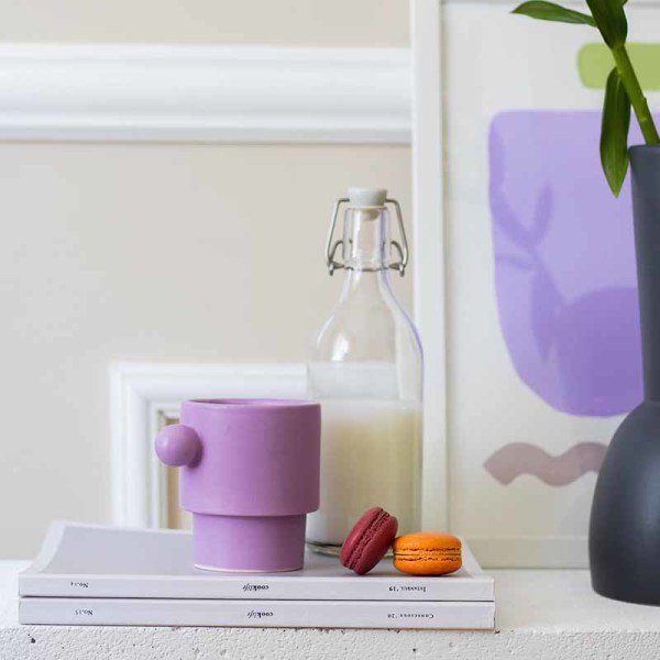 Seramik Toplu Bardak Mor