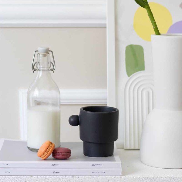 Seramik Toplu Bardak Siyah