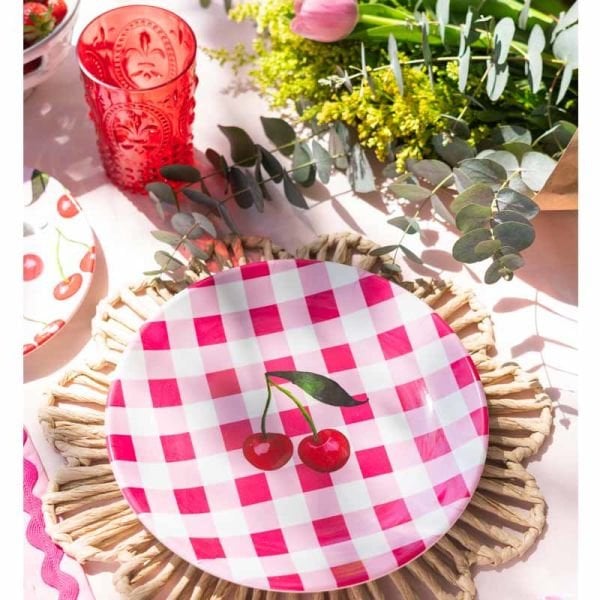 Sweet Cherry Collection Büyük Tabak 4 lü Set