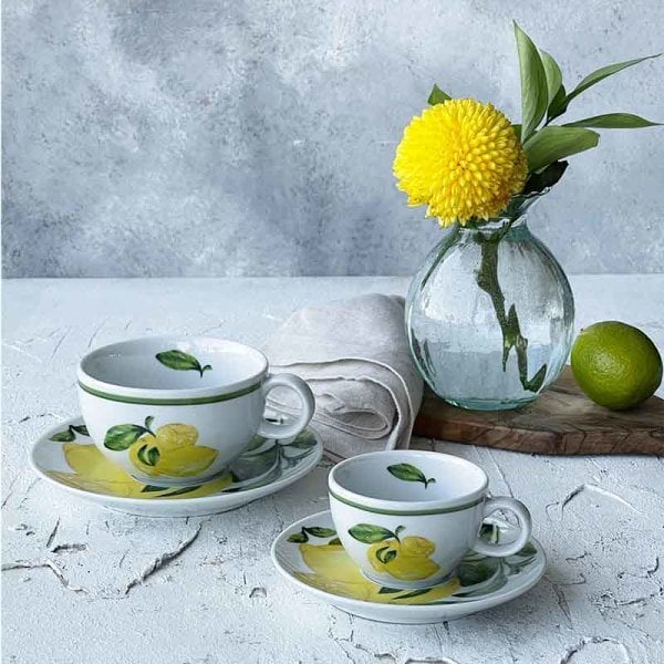 Citrus Porselen 2'li Çay Fincan Seti / Hediye Kutulu