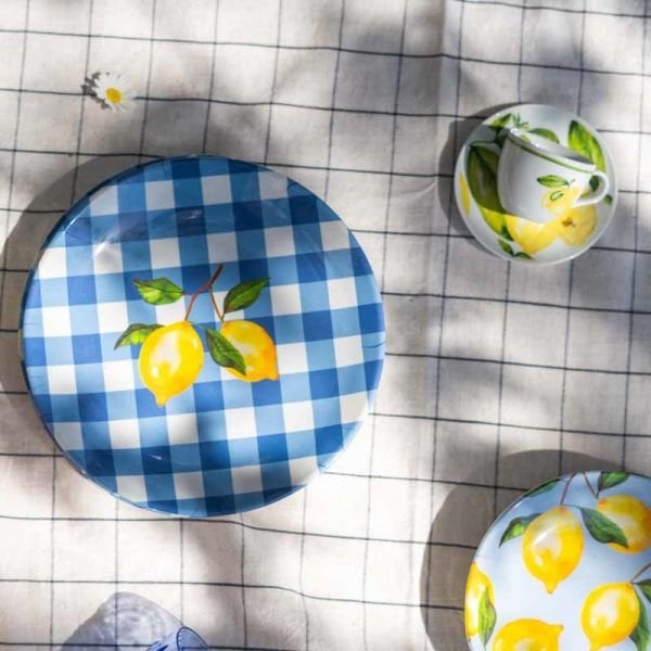 Lemon Twist Collection Büyük Tabak 4 lü Set