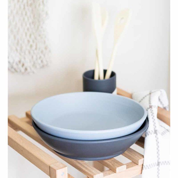 Natural Stone Haki Spagetti Tabağı Gri