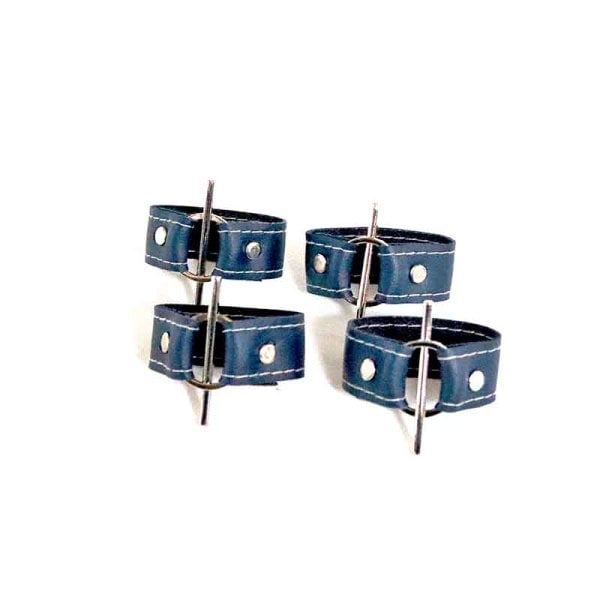 Indigo Deri Peçete Halkası/ 4'lü Set