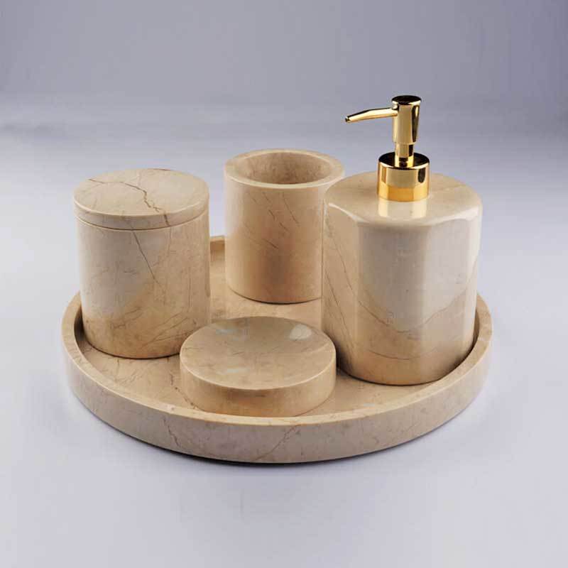 Beige Marble Bathroom Set