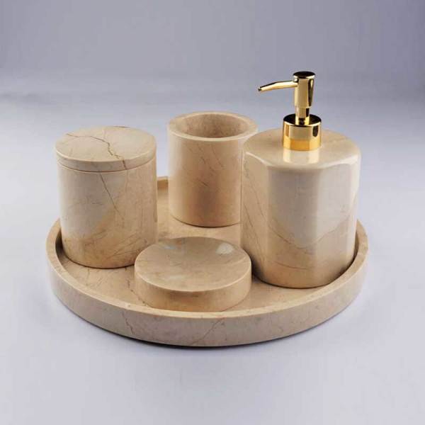Beige Marble Bathroom Set