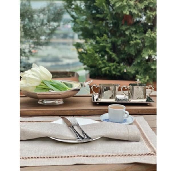 Kolber Detaylı Keten Amerikan Servis/ 2li Set
