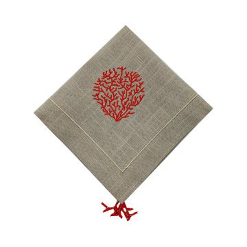 Mercan&Boncuk Nakışlı Kumaş Peçete 2'li Set