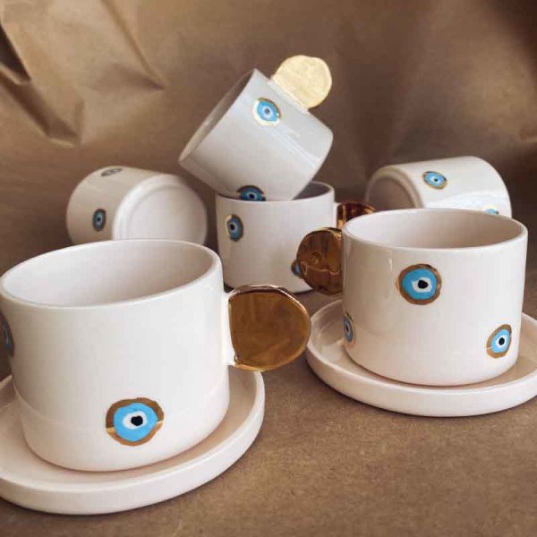 Mini Evil Eye Türk Kahvesi Fincanı