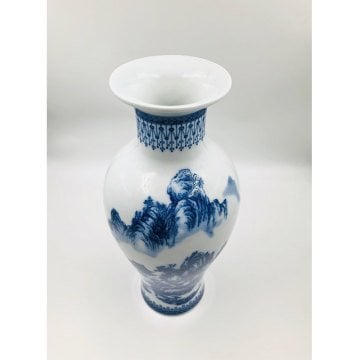 Bleu Blanc Manzara Desenli Küp 36cm