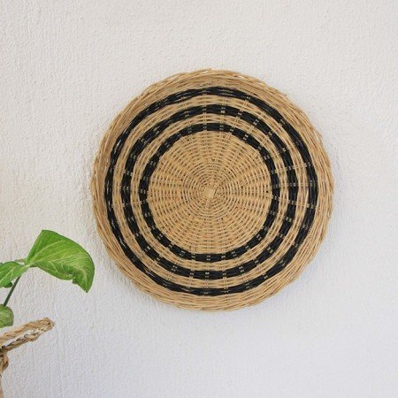 Rattan Duvar Dekoru Naturel&Siyah 30 cm