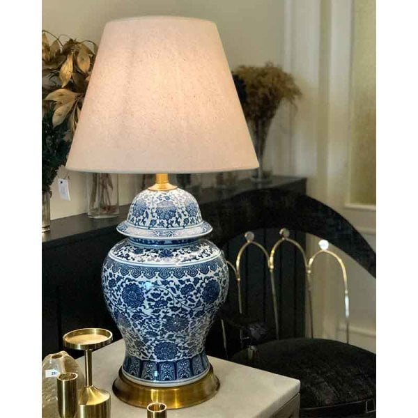 Bleu Blanc Abajur / 76cm