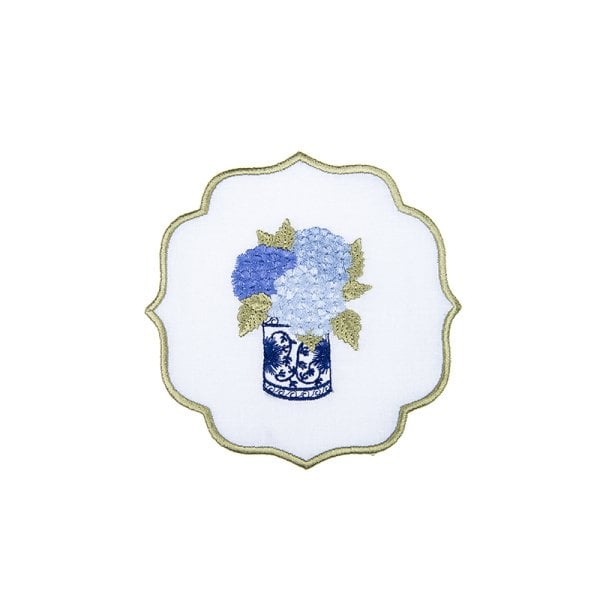 Floral Bleu Blanc Kokteyl Peçetesi /4'lü Set Mavi