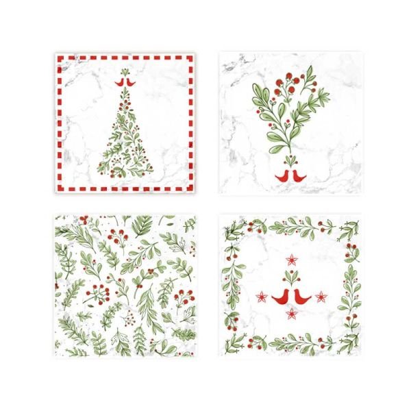 Merry Collection 4 lü Mermer Bardak Altlığı