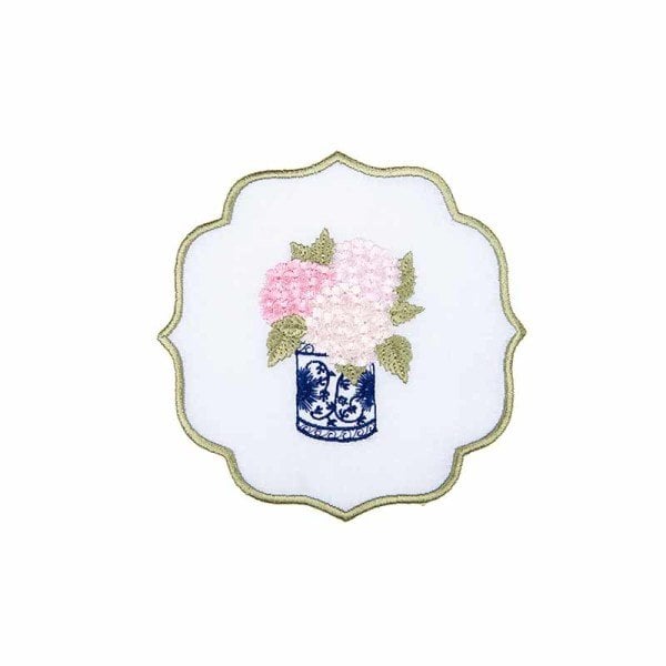 Floral Bleu Blanc Cocktail Napkin/ Set of 2 Pink